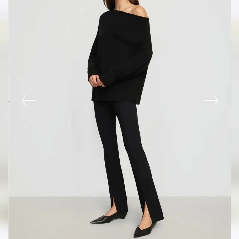 Modern Citizen Cass Front-Split Ponte Stretch Pants in Black